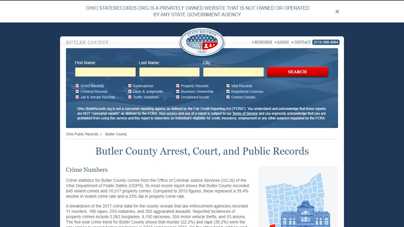 Butler County Arrest, Court, and Public Records